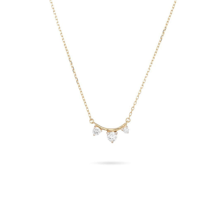Adina Reyter - 3 Diamond Amigos Curve Necklace Y14k