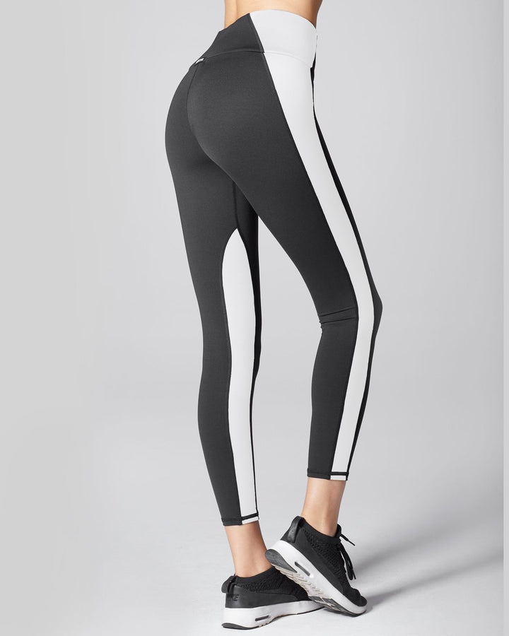 MICHI - Vibe High Waisted Legging in Black with White