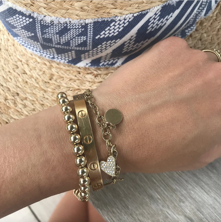 Alexa Leigh - 6mm Yellow Gold Ball Bracelet in 6.5"