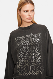 Anine Bing - Ramona Sweatshirt Leopard Washed Black