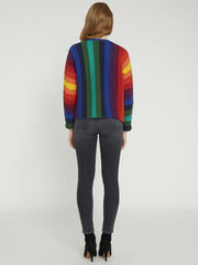 Alice + Olivia - Dessie Racked Rib Crewneck Pullover Multi