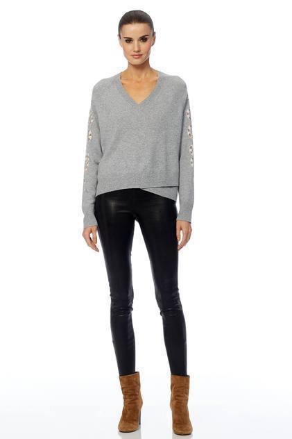 360 Sweater - Beatrice in Steel/Chalk Snake