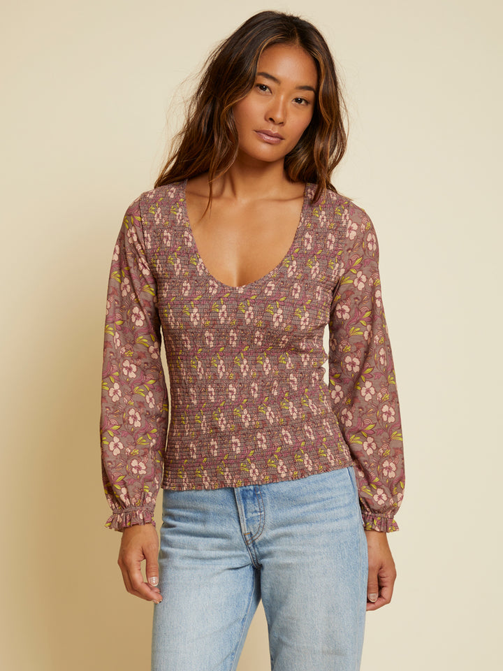 Nation LTD - Bunny Smocked Tee in Love Story Tops