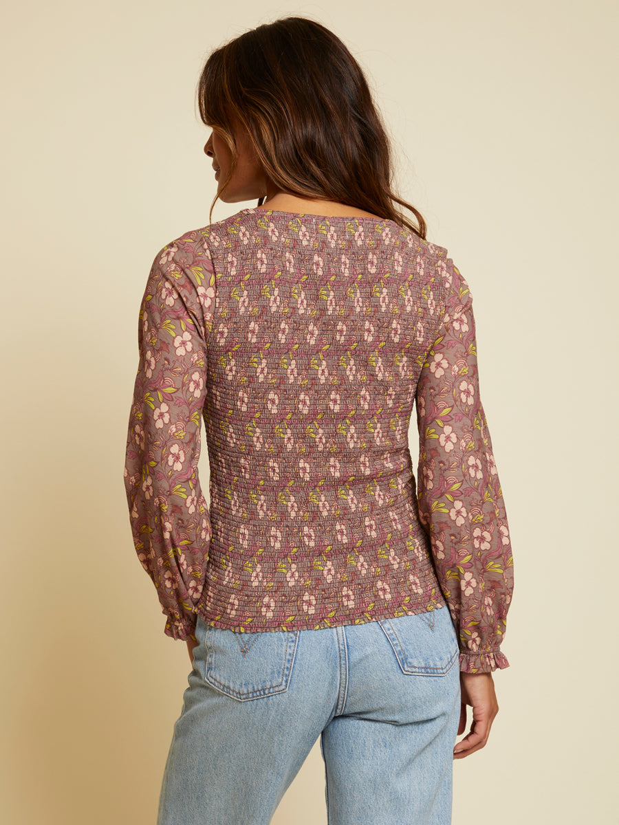 Nation LTD - Bunny Smocked Tee in Love Story Tops