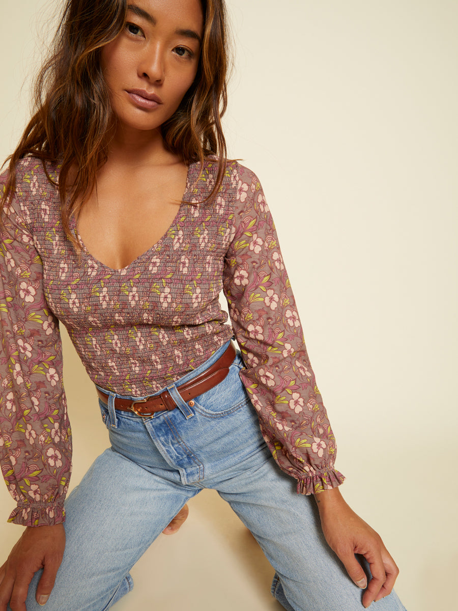 Nation LTD - Bunny Smocked Tee in Love Story Tops