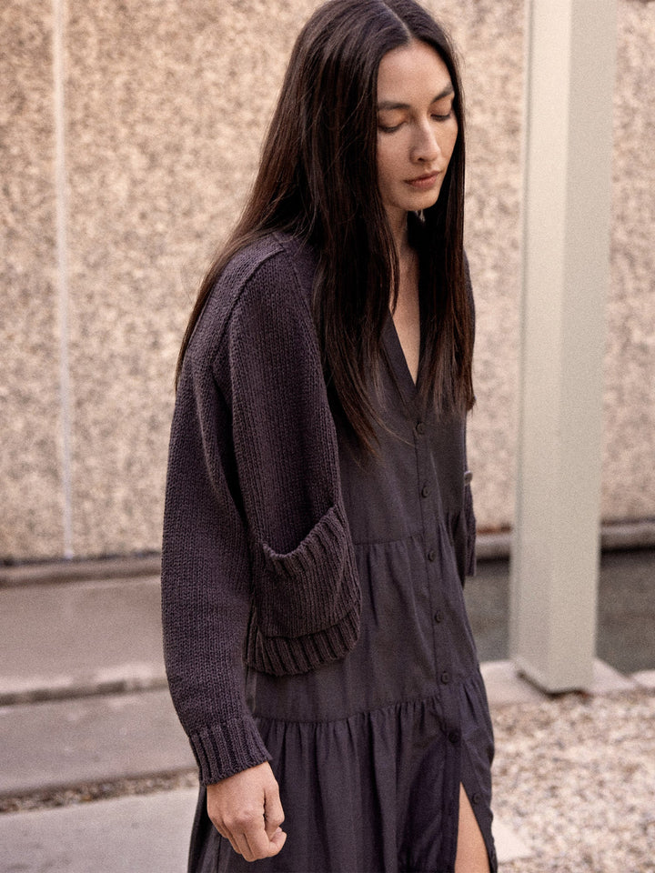 Brochu Walker - Cropped Cardigan in Washed Black
