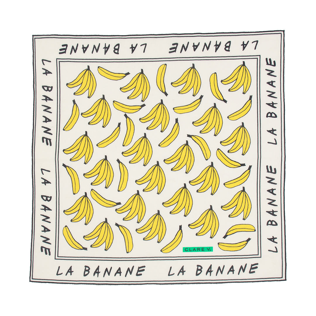 Clare V. - Bandana in Cream La Banane Print