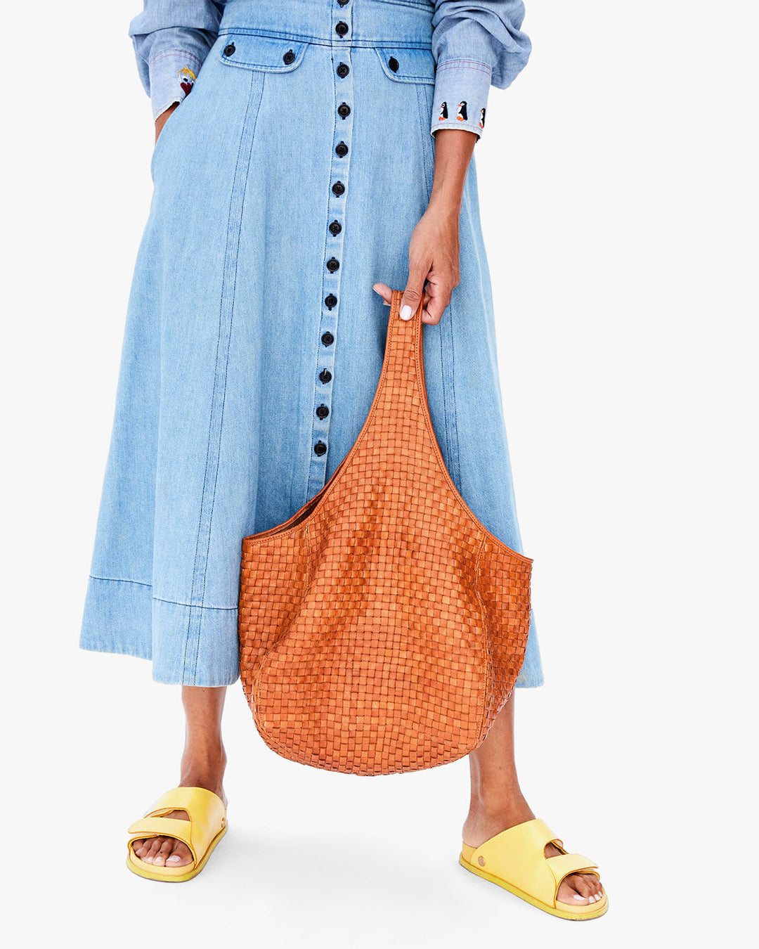 Clare V. - Bando in Natural Woven Checker