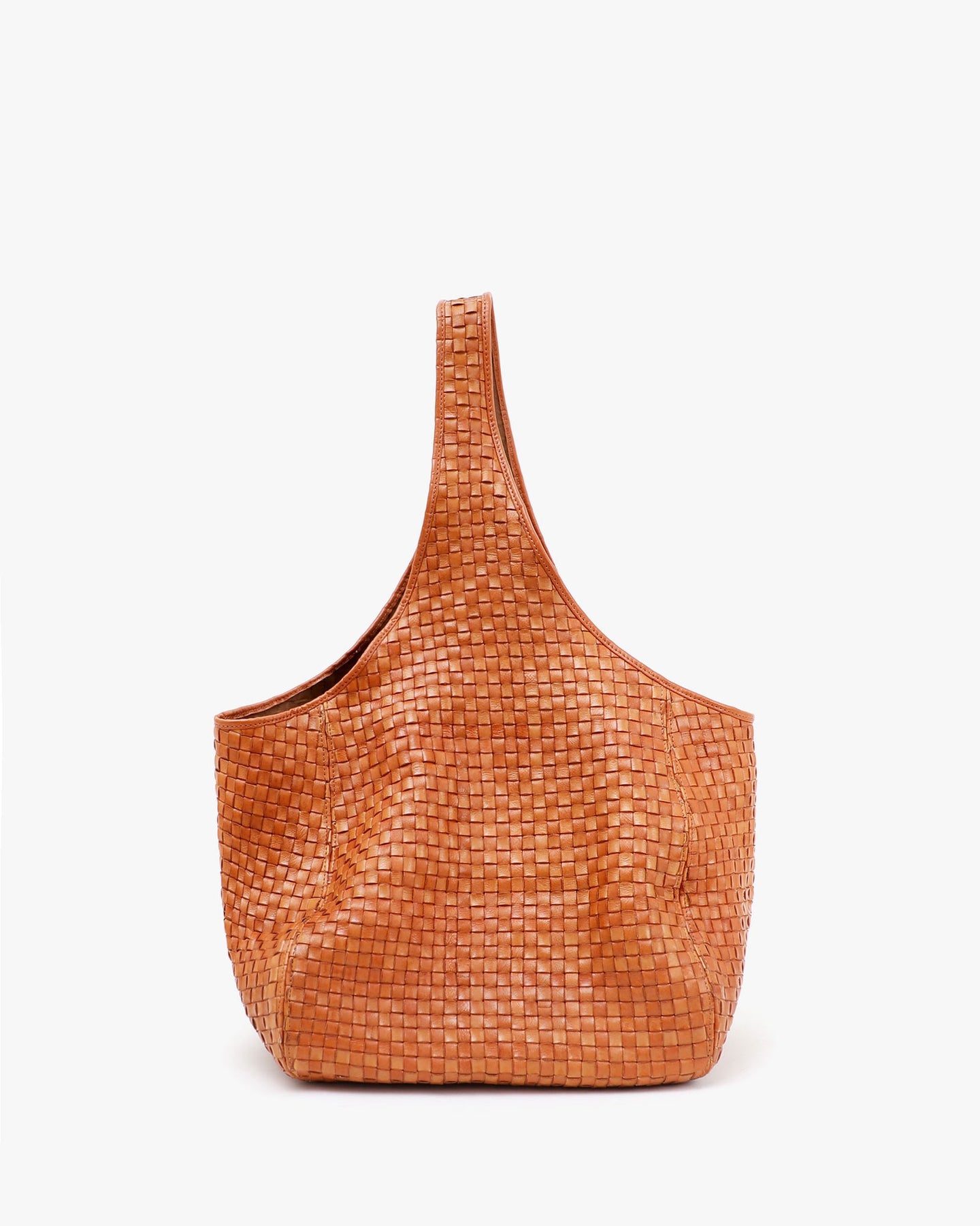 Natural Woven Checker Bando Bag