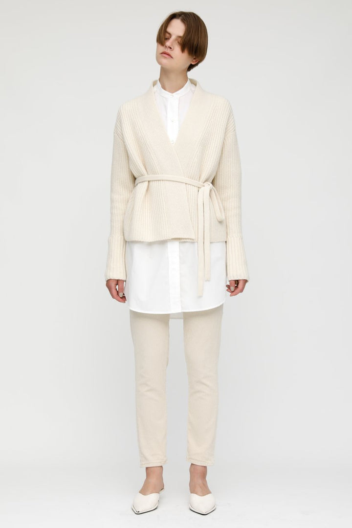 Moussy Denim - MV Short Knit Cardigan in Off White