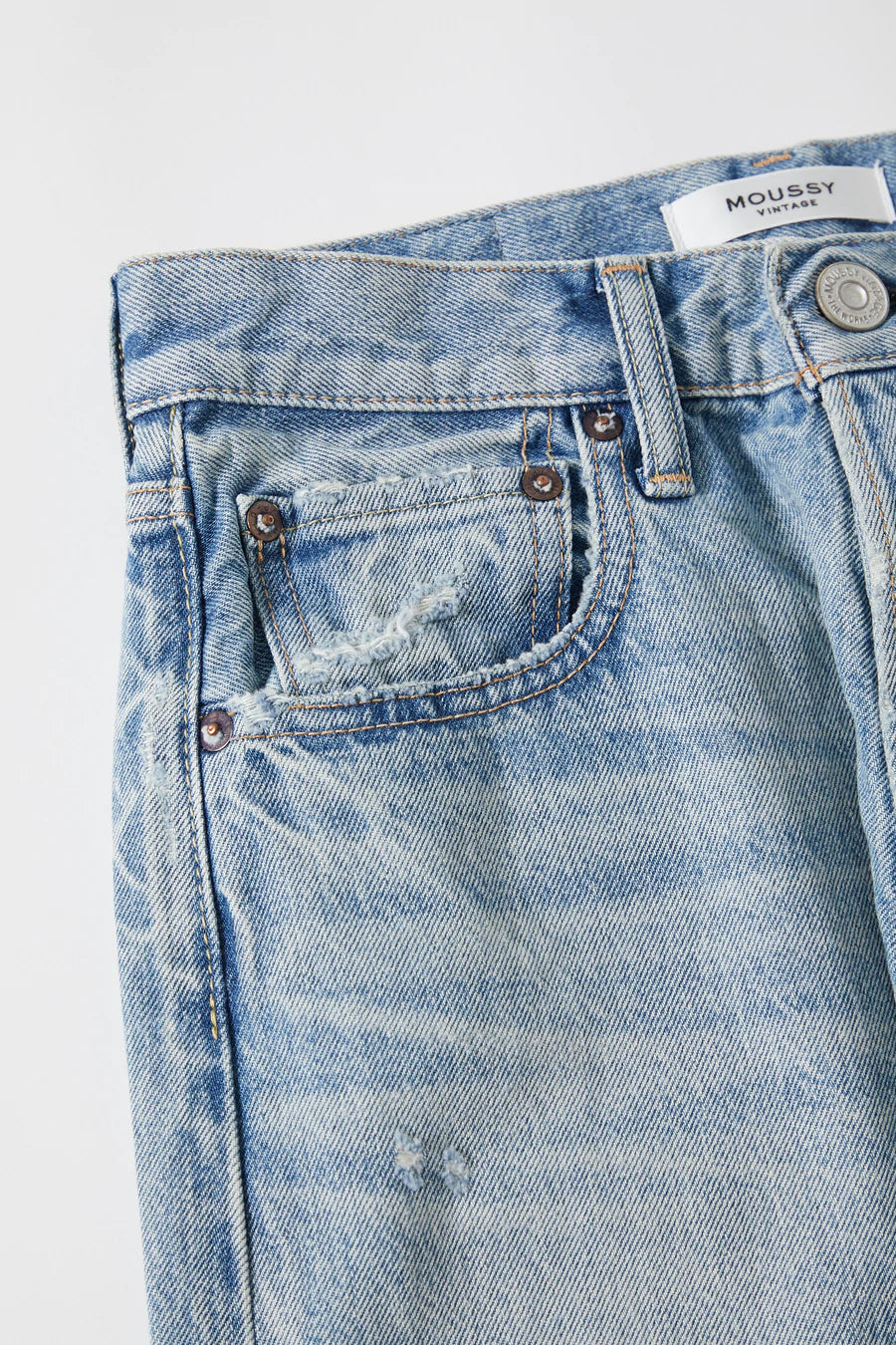 Moussy - Tifton Wide Straight in Light Blue
