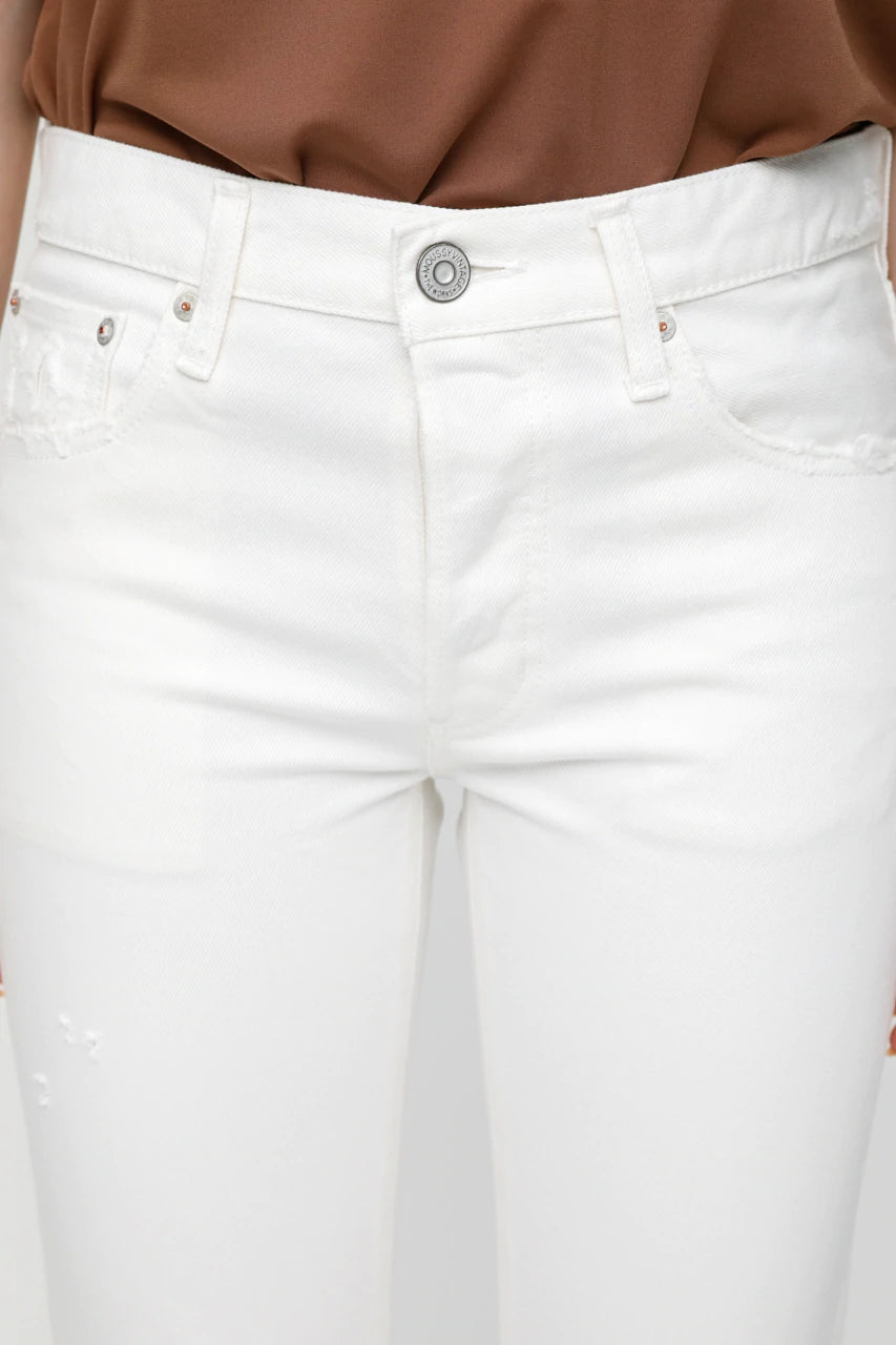 今 話題 の 人気 商品 Moussy - Genius Blond – White in Tapered-Mid Merry MV トップス
