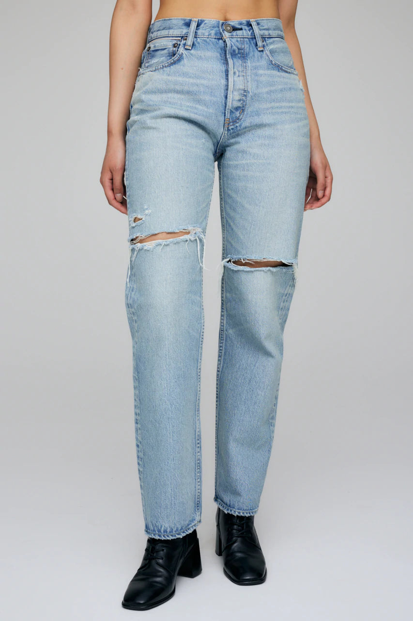 Moussy - Tifton Wide Straight in Light Blue