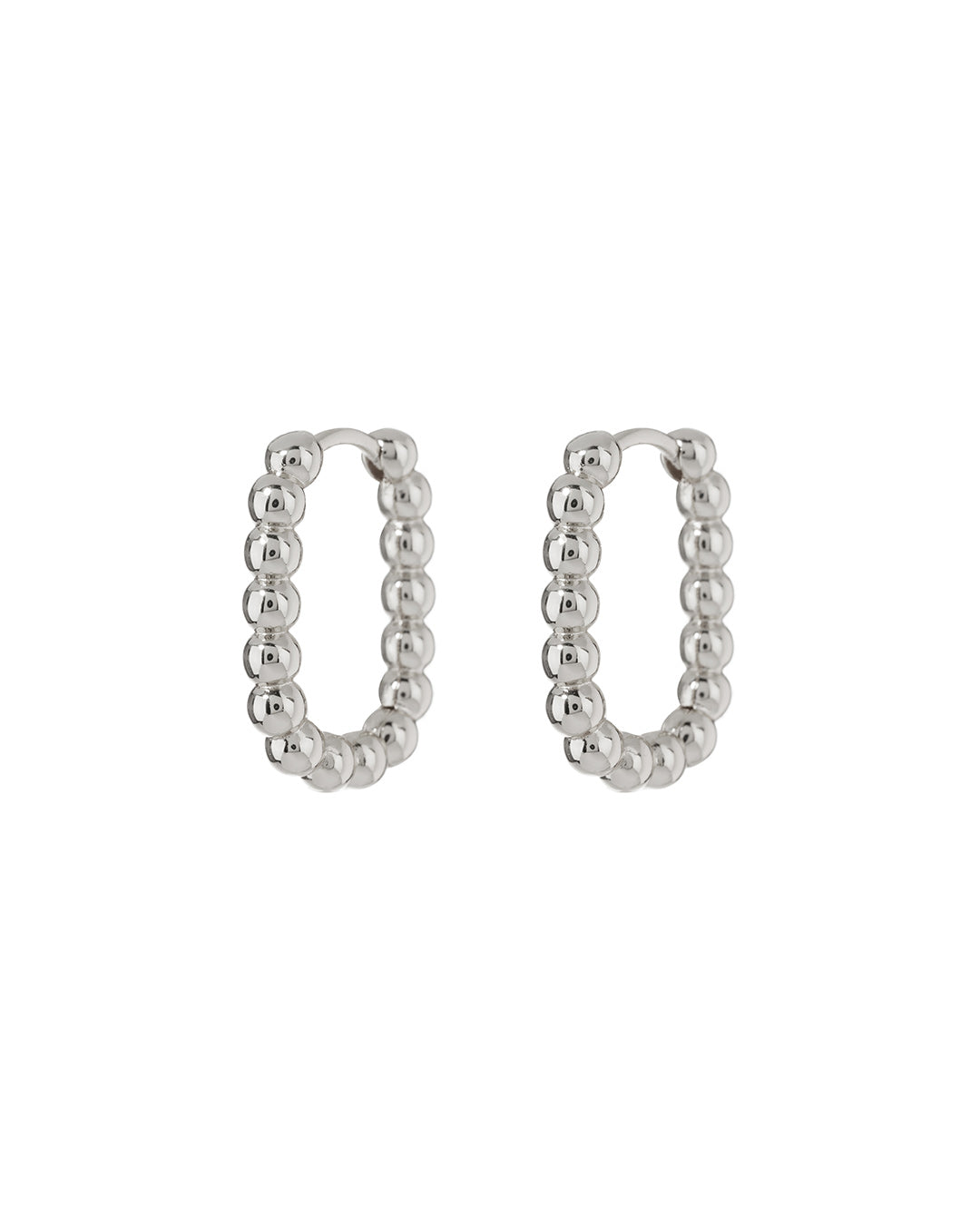 Luv AJ - Beaded Chain Link Huggies in Silver