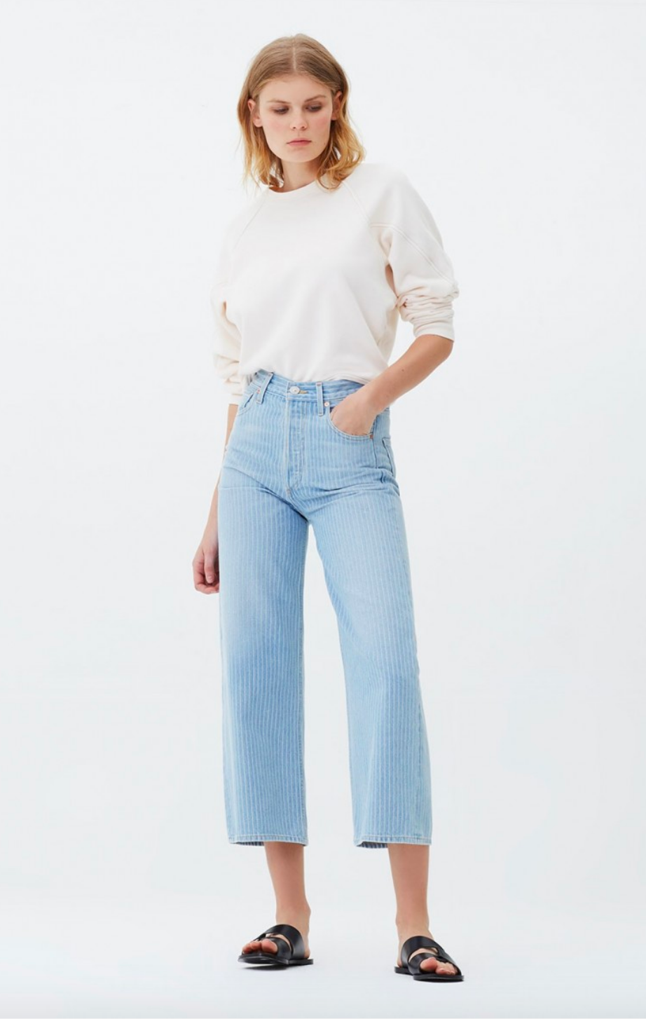 Citizens of Humanity - Sacha High Rise Wide Leg - Laguna Stripe