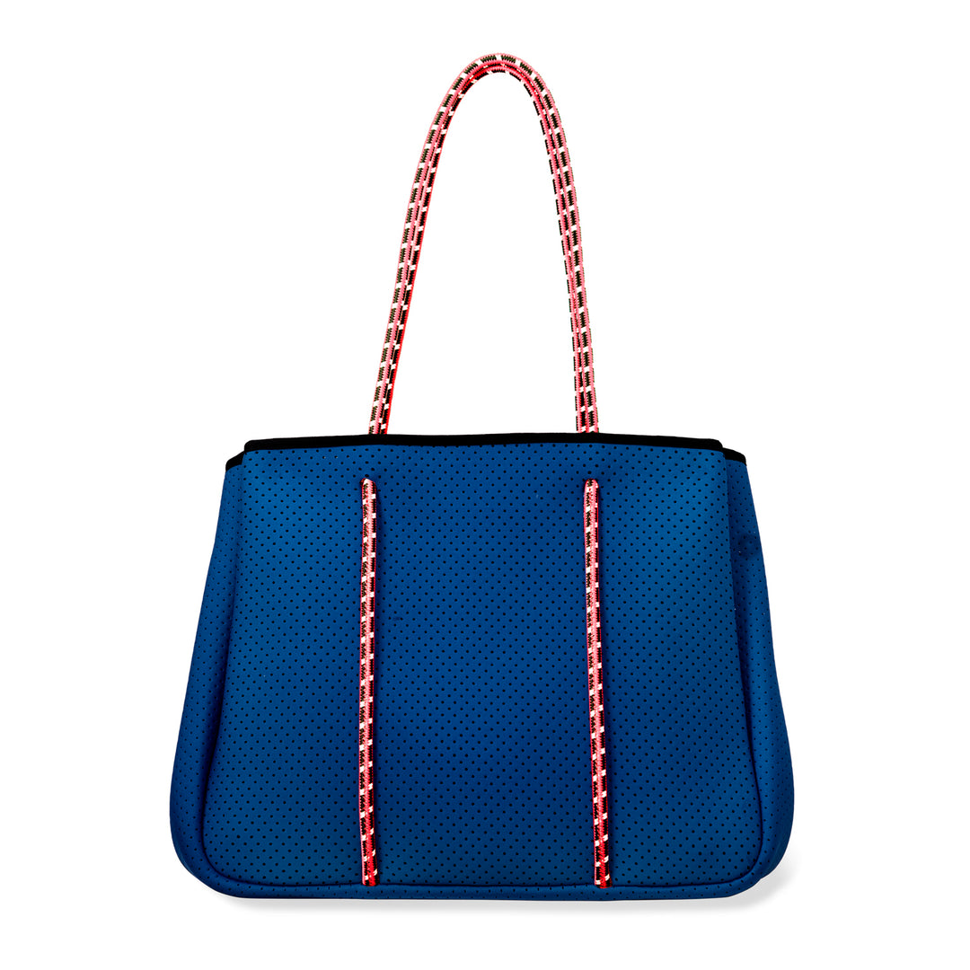 Annabel Ingall - Sporty Spice Neoprene Tote in Cobalt with Coral Straps Accessories