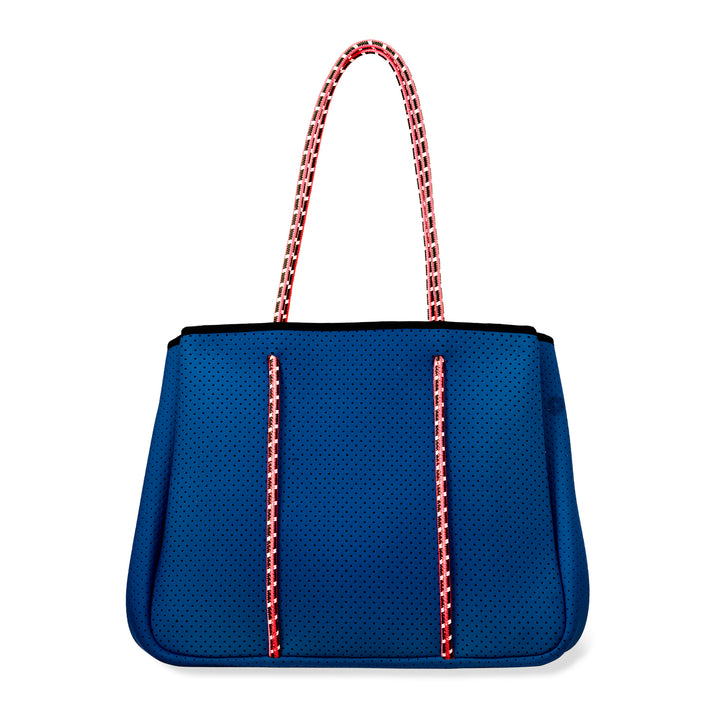 Annabel Ingall - Sporty Spice Neoprene Tote in Cobalt with Coral Straps Accessories