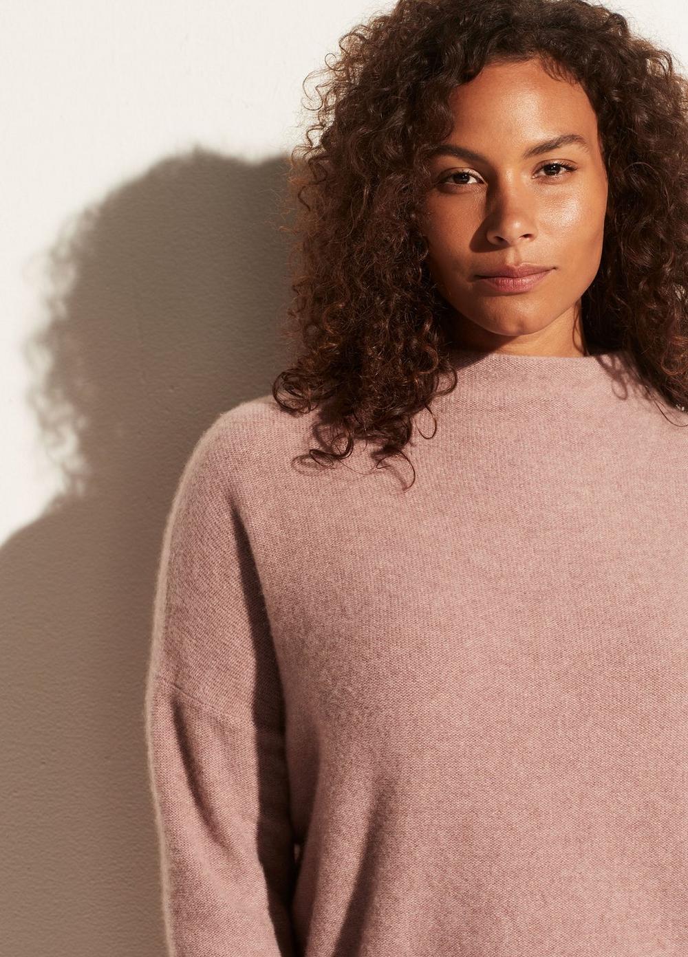 Vince - Boiled Funnel Neck Pullover in Pink Shell