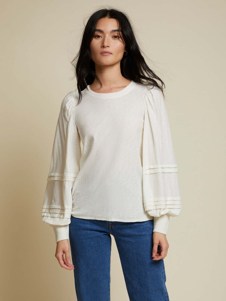 Nation LTD - Caitlyn Drama Sleeve Tee in Off White