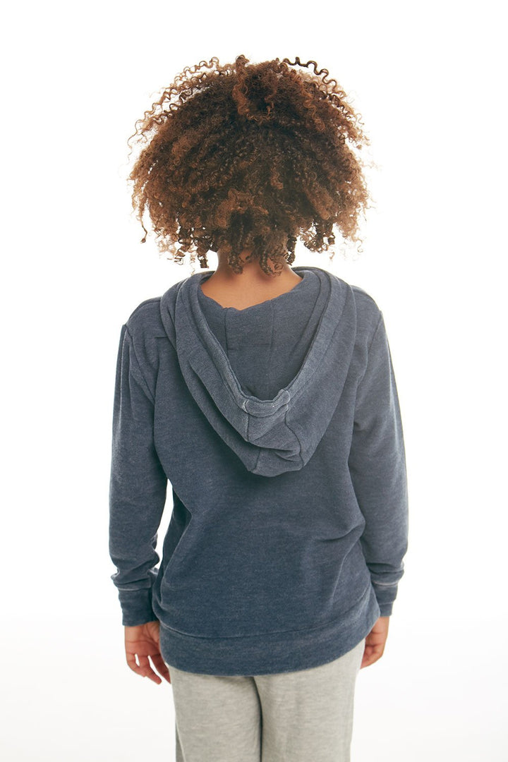 CHASER - Boys Cozy Knit Long Sleeve Zip Up Hoodie in Avalon