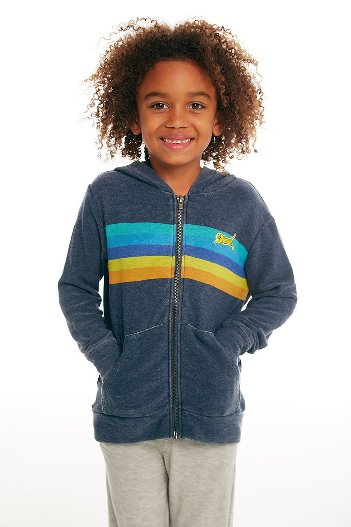 CHASER - Boys Cozy Knit Long Sleeve Zip Up Hoodie in Avalon