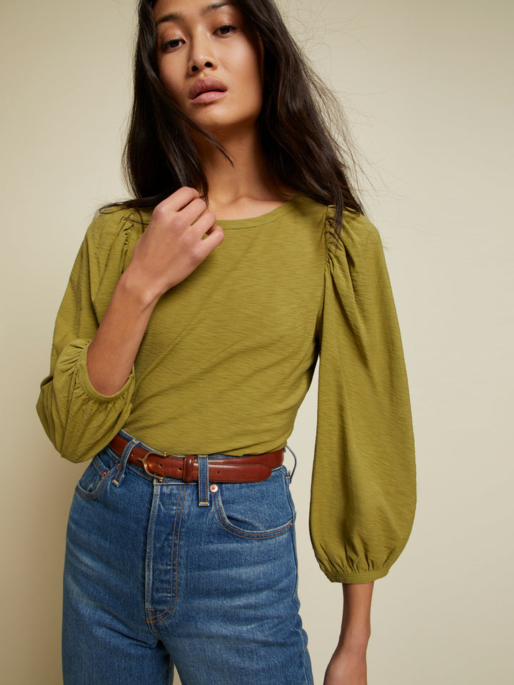 Nation LTD - Cecilia Balloon Sleeve Tee in Olive