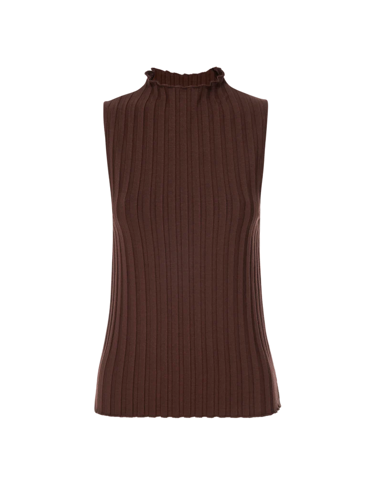 Nation LTD - Claudia Turtleneck Tank in Pinot Noir