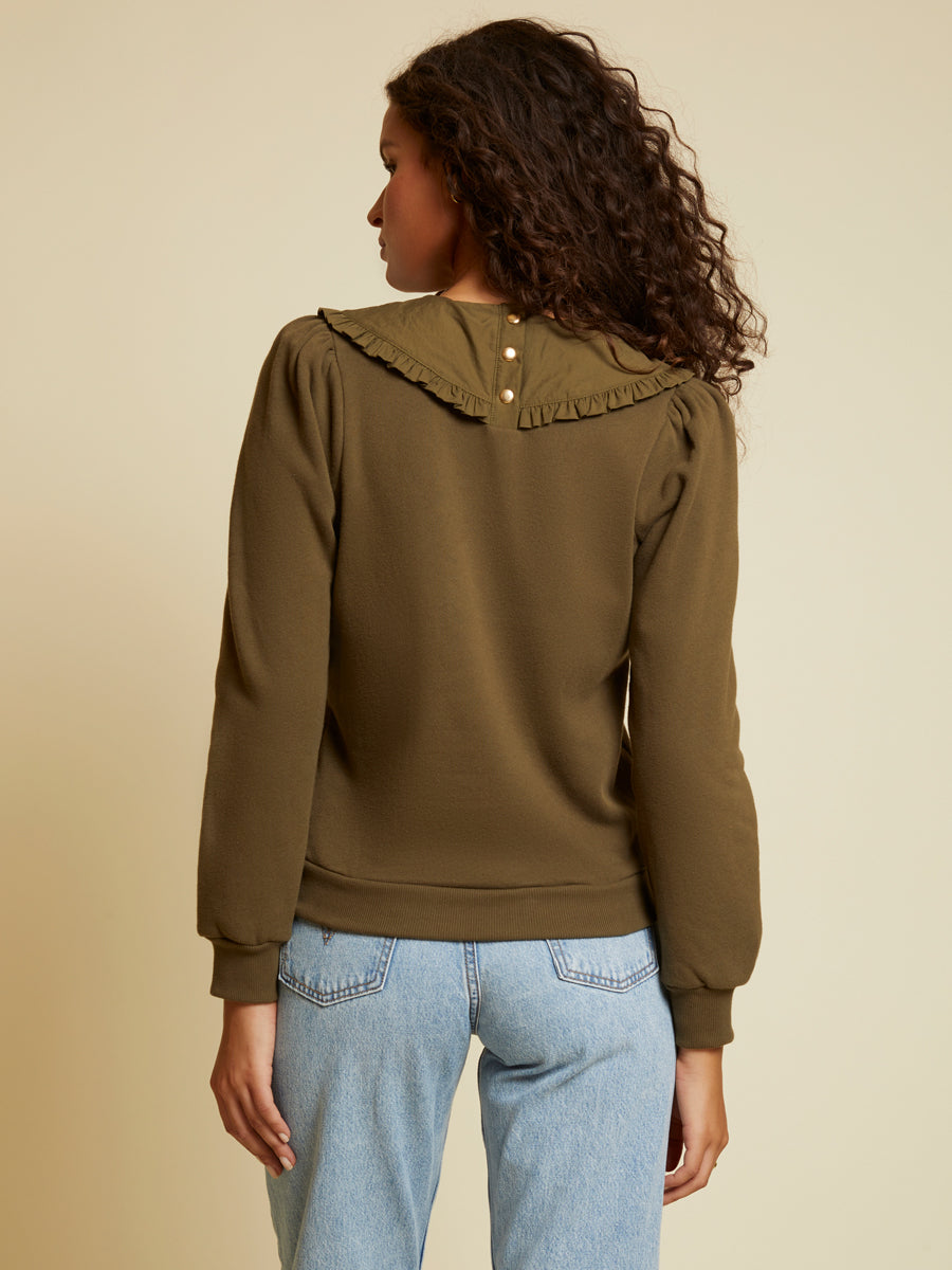 Nation LTD - Coco Sweatshirt with Collar in Lagoon