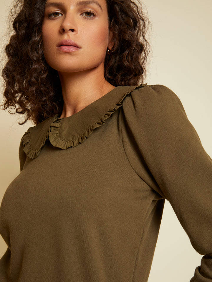Nation LTD - Coco Sweatshirt with Collar in Lagoon