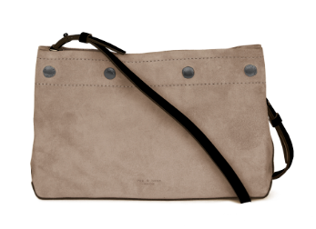 Rag & Bone- Compass Crossbody Snap Warm Grey Suede