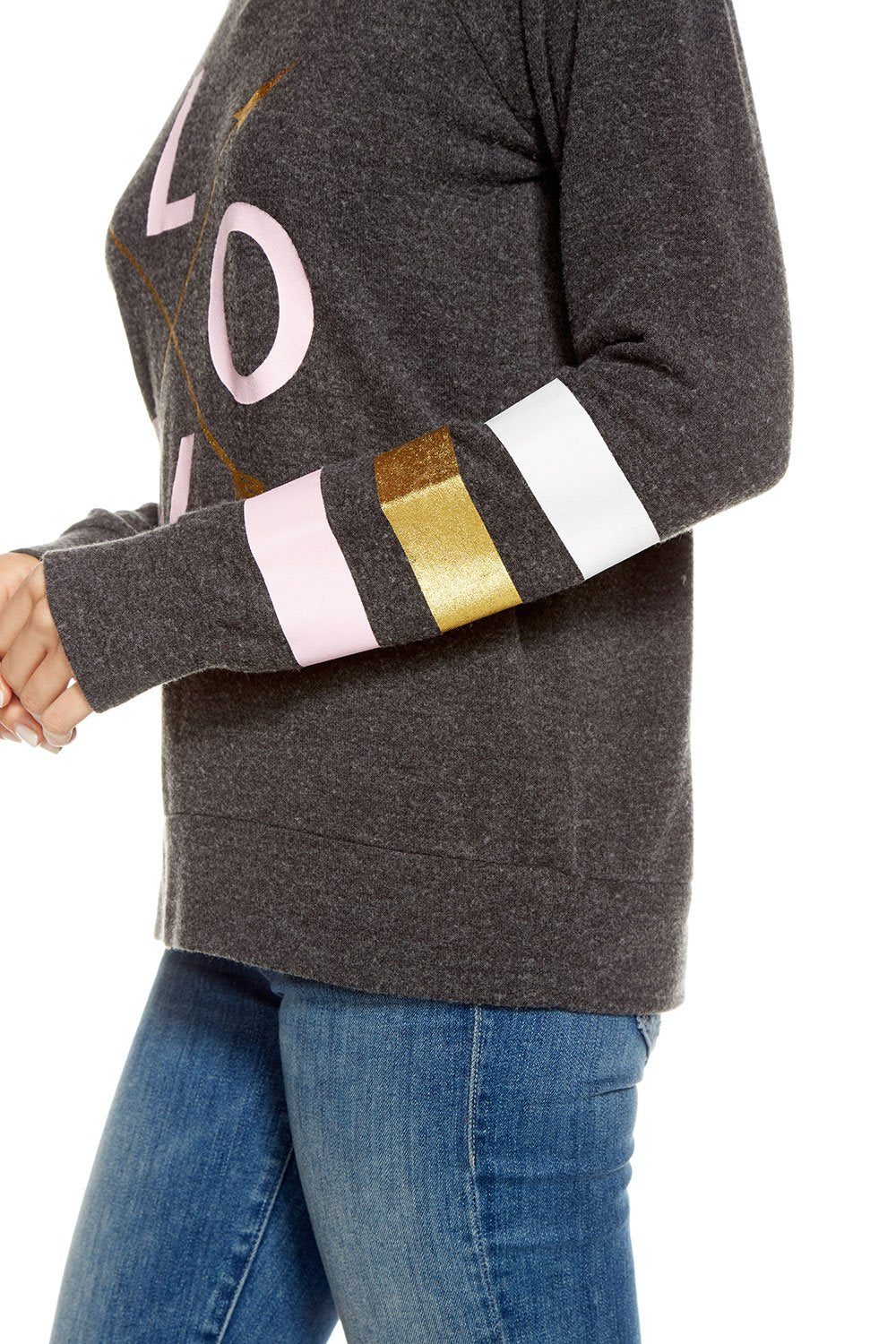 Chaser - Love Knit Long Sleeve Raglan Pullover Love Arrows