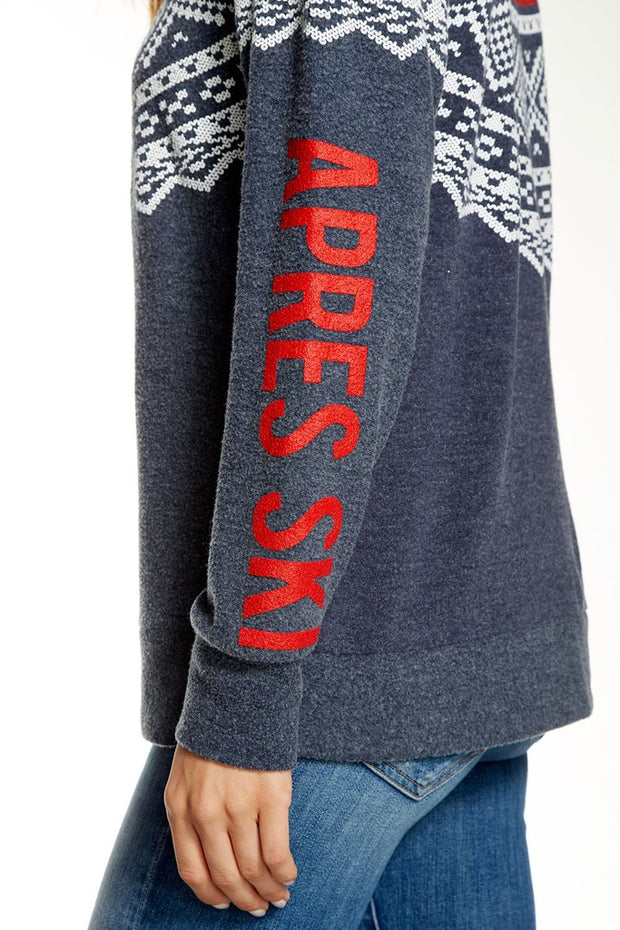 Chaser - "Apres Ski" Love Knit Long Sleeve Raglan Pullover