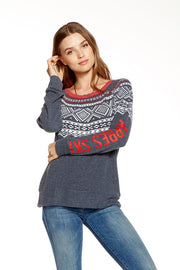 Chaser - "Apres Ski" Love Knit Long Sleeve Raglan Pullover