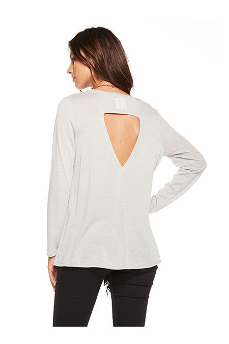 Chaser Chaser - Vintage Jersey Back Flounce Tee Cool Grey at Blond Genius - 2