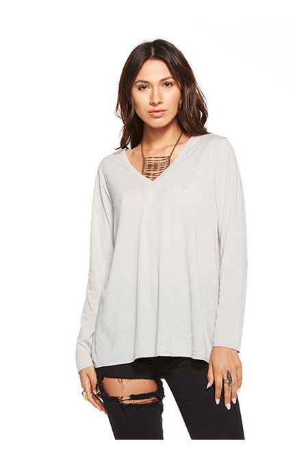 Chaser Chaser - Vintage Jersey Back Flounce Tee Cool Grey at Blond Genius - 1