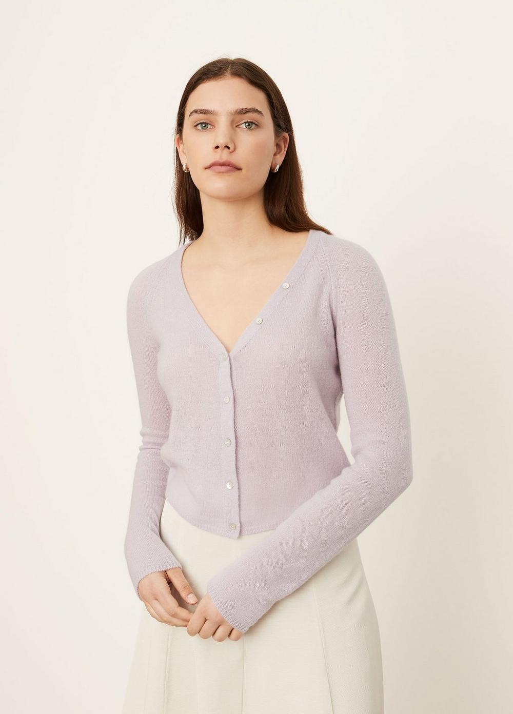 Vince - Shell Button Cardigan in Violetta
