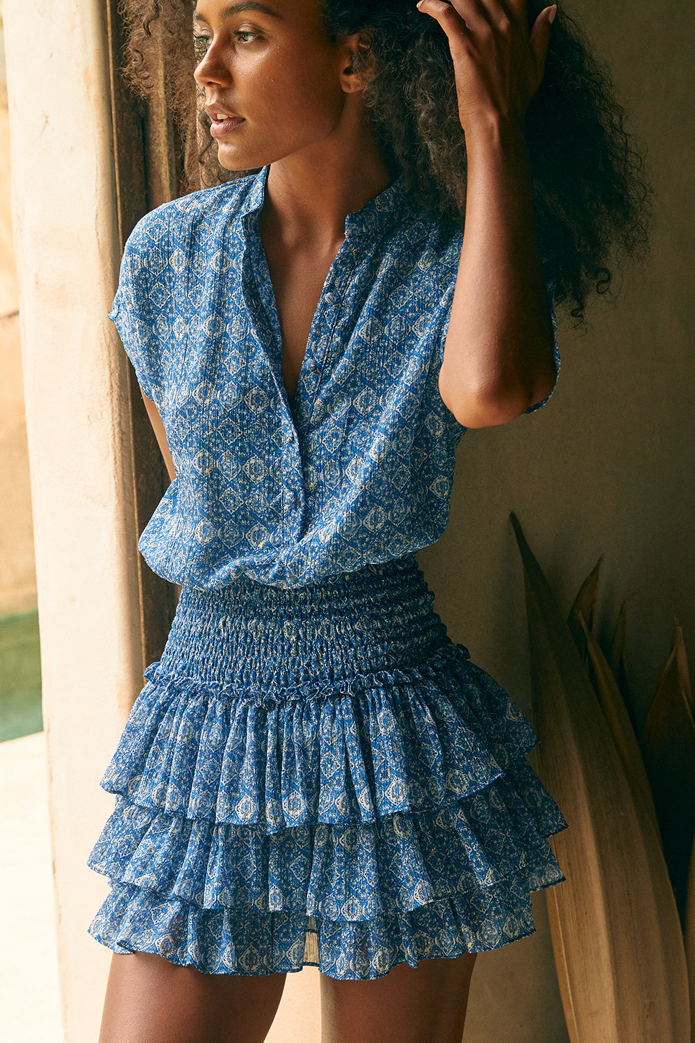 Misa - Eloisa Dress in Blue Astra Misa - Eloisa Dress in Blue Astra