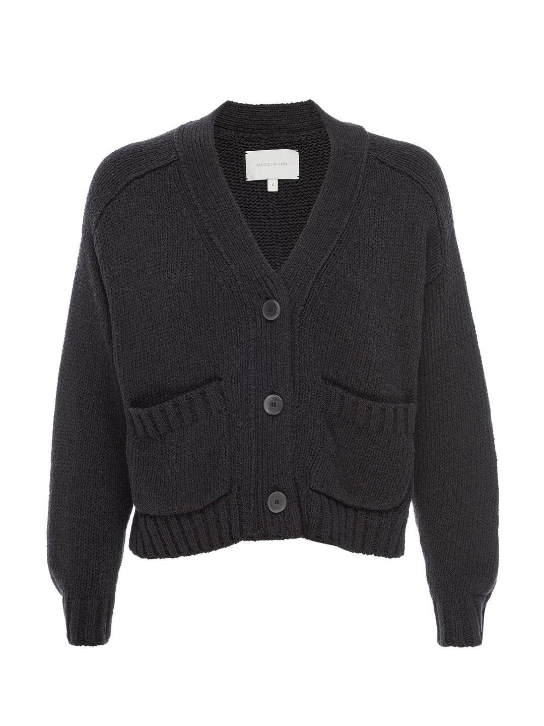 Brochu Walker - Cropped Cardigan in Washed Black