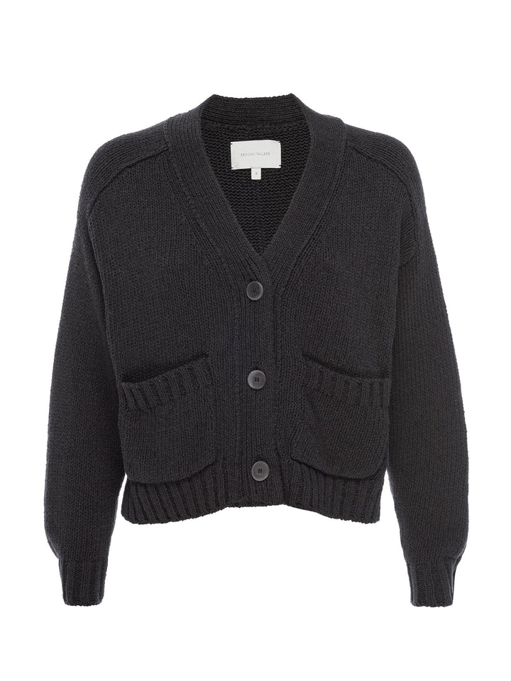 Brochu Walker - Cropped Cardigan in Washed Black