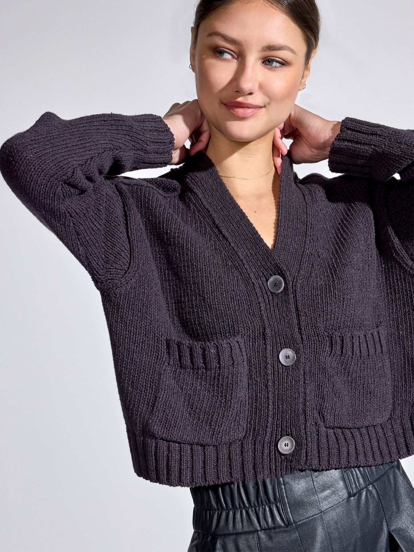 アウターその他 ROCKCAKE Nickel Button Mohair Cardigan Black RC23KN00100 ROCKCAKE☆韓国☆人気☆Nickel Button Mohair Cardigan 3色