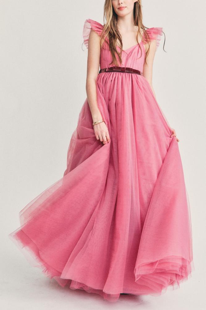 Love Shack Fancy - Macron Gown in Berry Blush