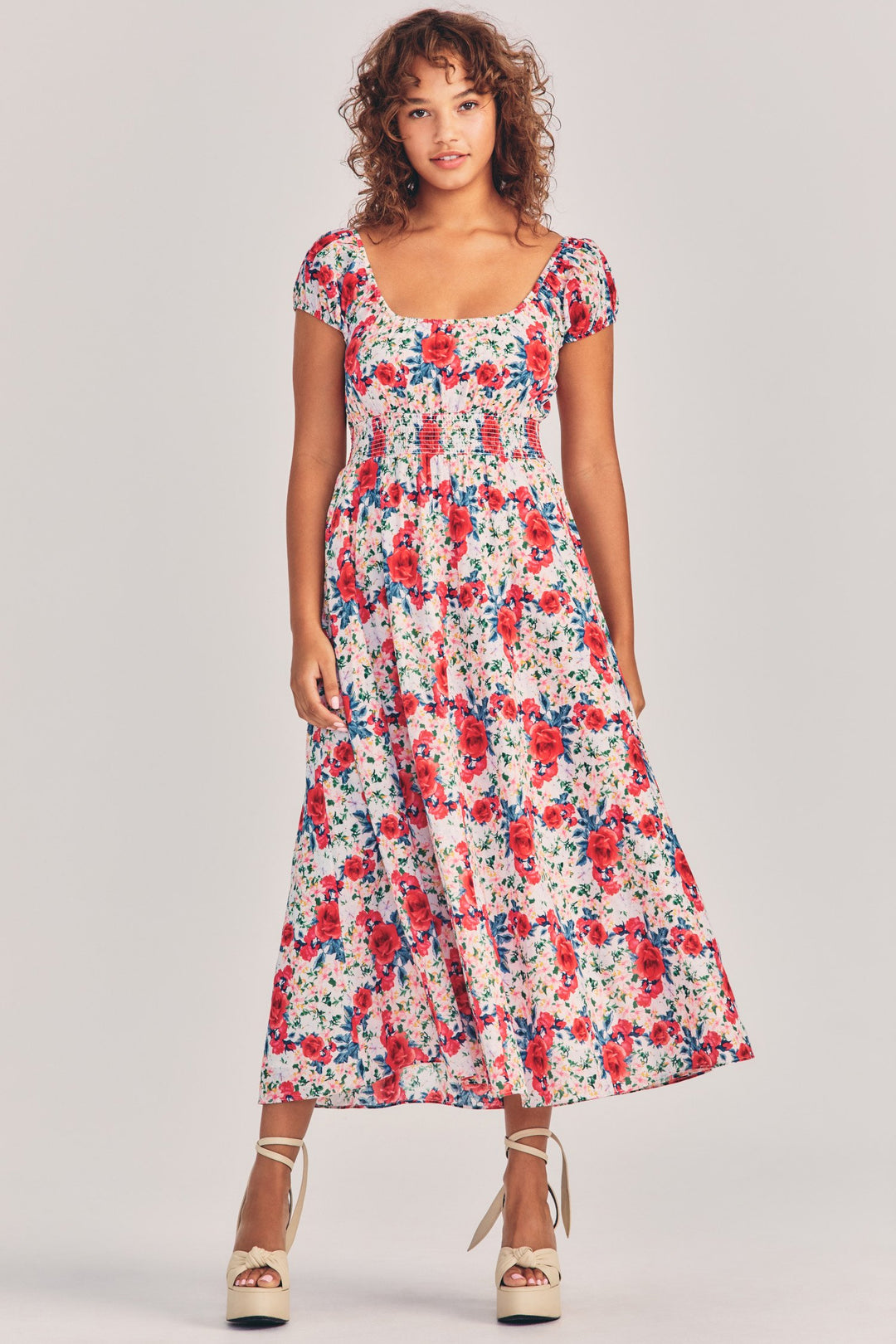 red love shack fancy dress Love Shack Fancy Ruffle Maxi Dress by LoveShackFancy