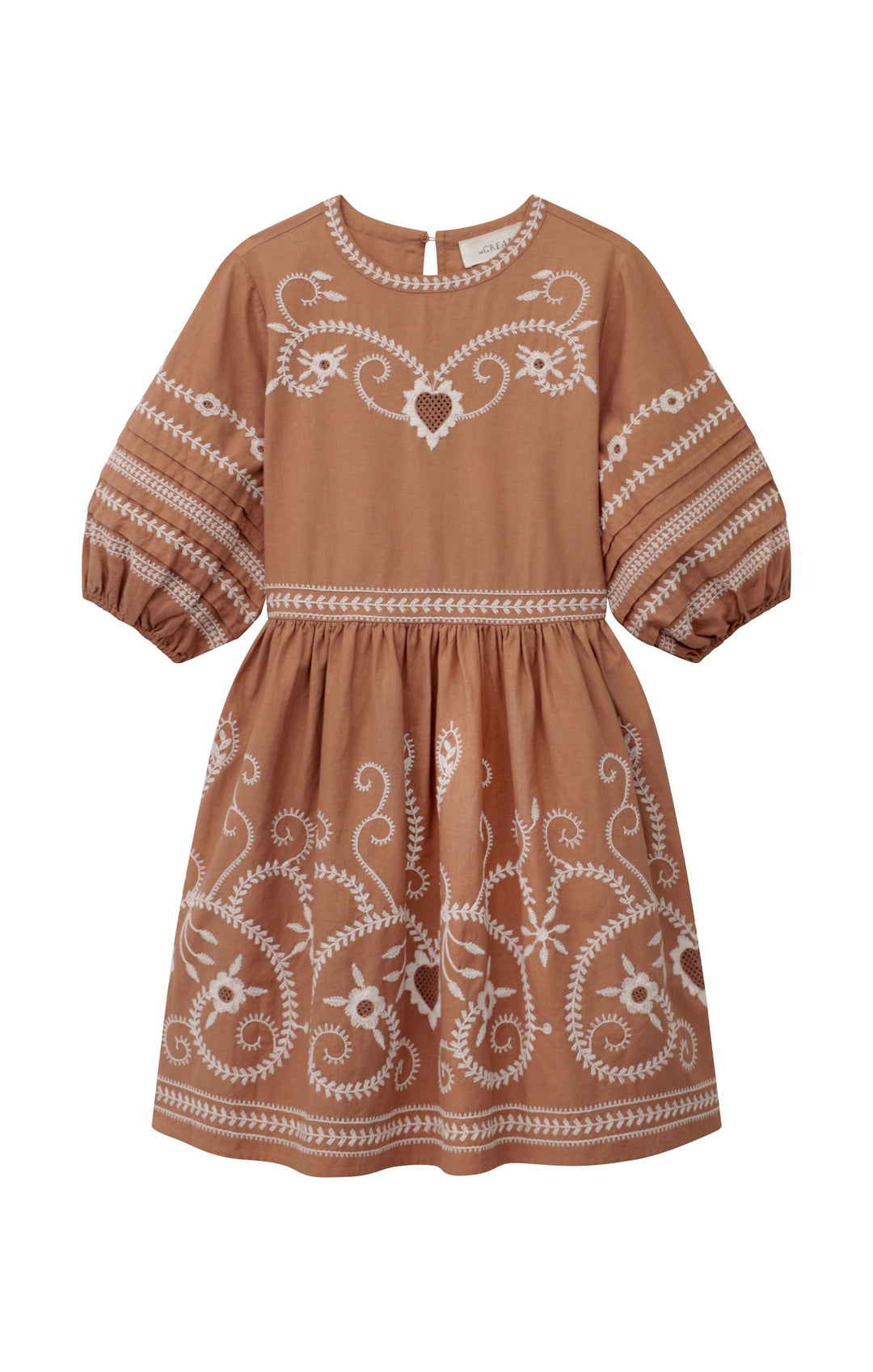 The Great - The Peninsula Dress in Sandy Peach Western Embroidery