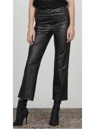 David Lerner - High Rise Button Fly Crop Flare Pant Black