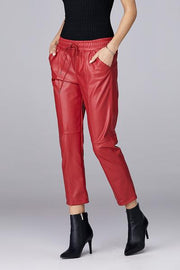 David Lerner - Seamed Tapered Jogger in Cherry