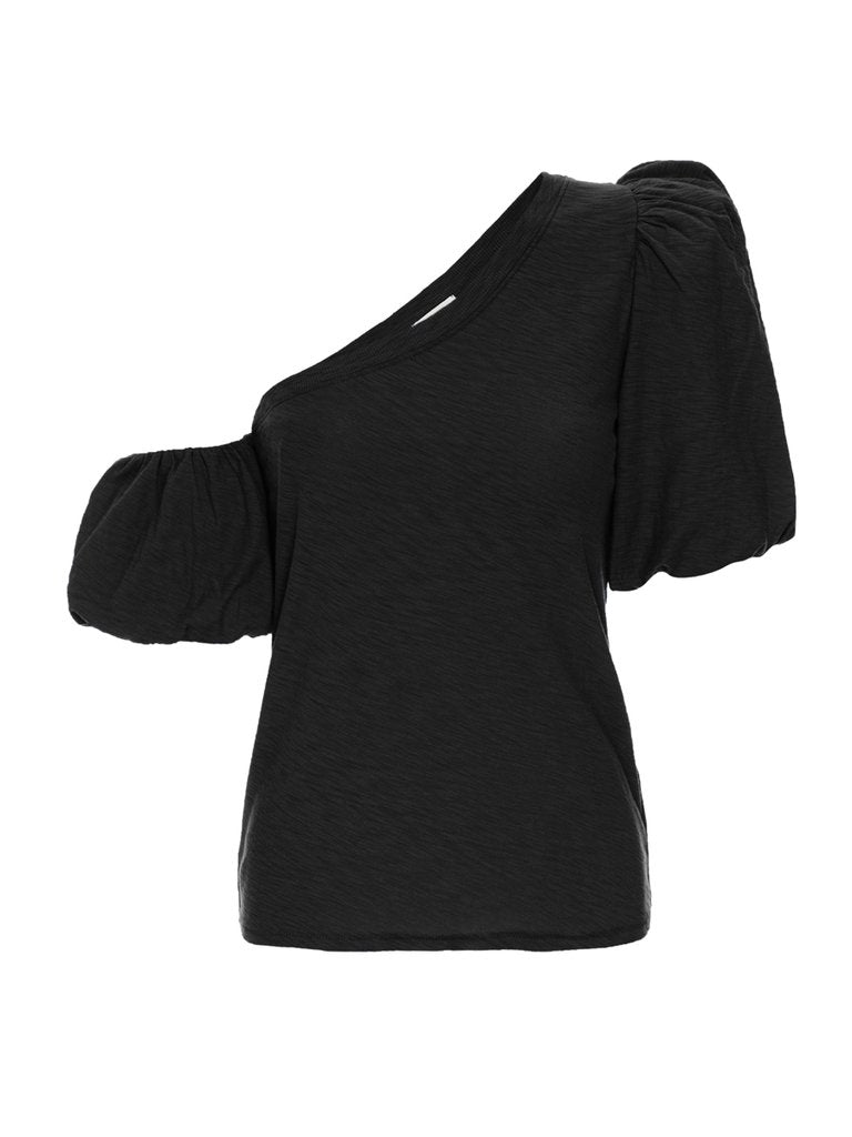 Nation LTD - Daphne Asymmetric Tee in Jet Black