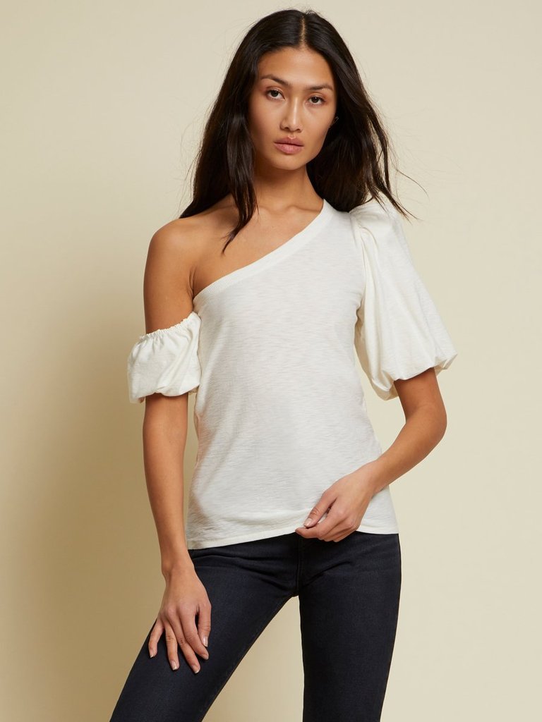 Nation LTD - Daphne Asymmetric Tee in Off White