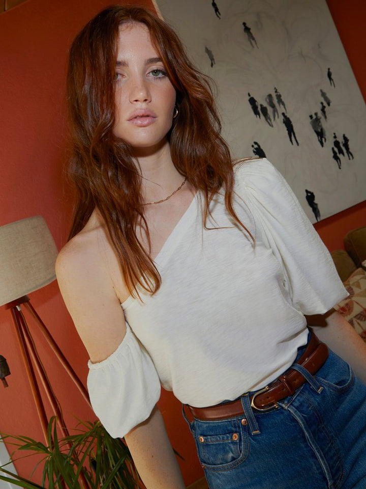 Nation LTD - Daphne Asymmetric Tee in Off White