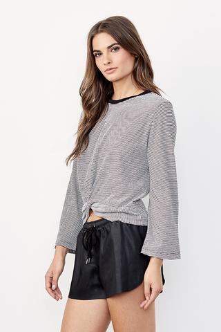 David Lerner - Bell Sleeve Knotted Top