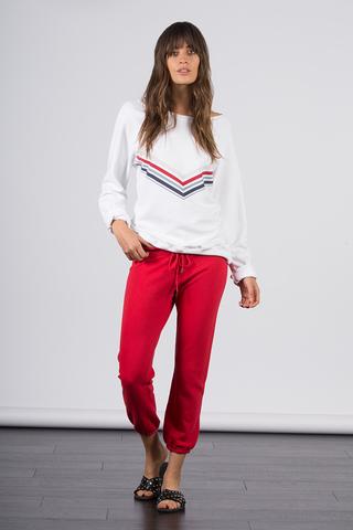 DAVID LERNER- Raglan Pullover White